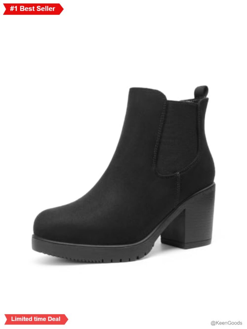 Women's Faux Suede Chelsea Ankle Boots Block Heel Fall Booties